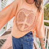 Canteloupe Heart Peace 3/4 Sleeve
