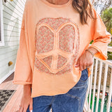 Canteloupe Heart Peace 3/4 Sleeve
