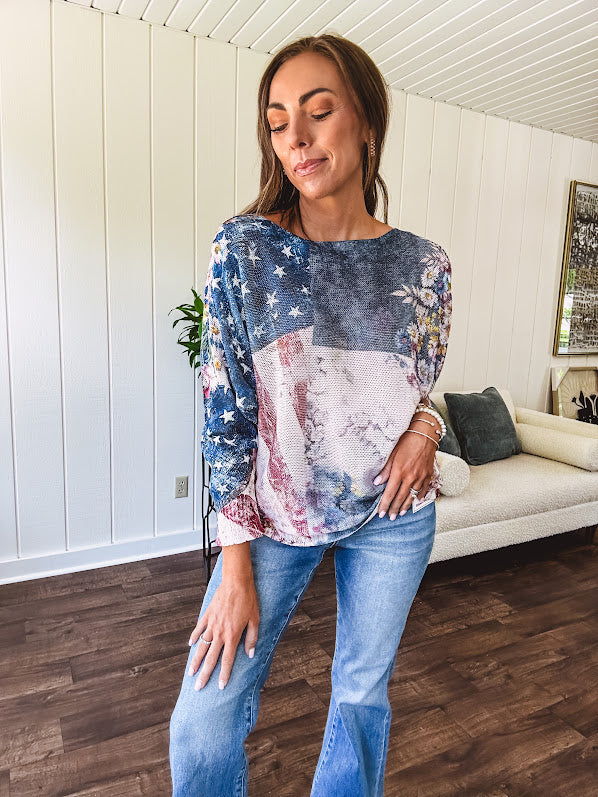 VINTAGE AMERICANA W/ FLORAL BATWING