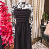 White + Black Floral Velvet Lace Mesh