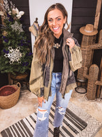 Olive Washed Layered Jacket
