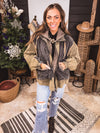 Olive Washed Layered Jacket