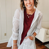 Flutter Hem Zip Up Rain Jacket