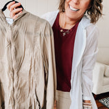 Flutter Hem Zip Up Rain Jacket