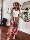 Pistachio Cotton Gauze Rivet Jacket