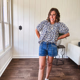 Sugar Dark Wash Trouser Short | High Rise