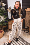 Floral Embroidered Twill Pant