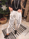 Floral Embroidered Twill Pant