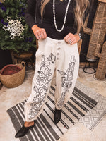 Floral Embroidered Twill Pant