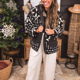 Black Combo Aztec Sherpa Jacket