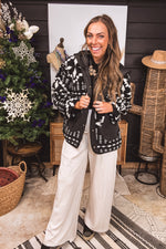 Black Combo Aztec Sherpa Jacket