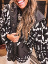 Black Combo Aztec Sherpa Jacket