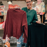 Mock Neck Rib Sweater
