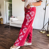 A Little Western Red Wide Leg Pant