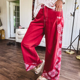 A Little Western Red Wide Leg Pant