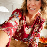 Wine Floral Butterfly Gabby Tab Sleeve