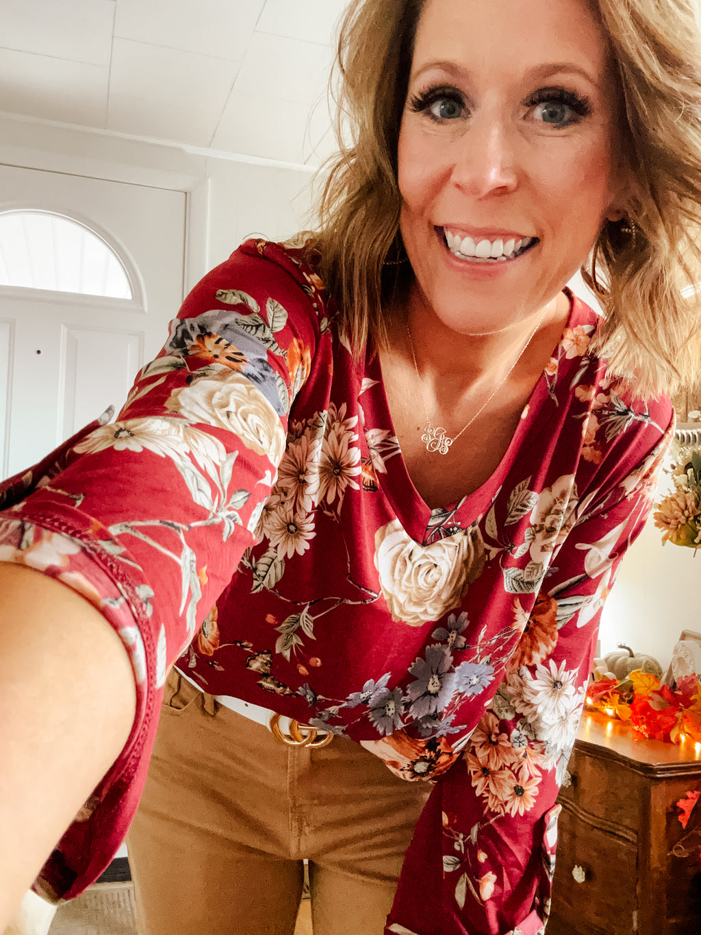Wine Floral Butterfly Gabby Tab Sleeve