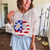 Stars + Stripes Peace Woven Sweater