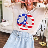 Stars + Stripes Peace Woven Sweater