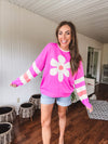 Orchid Daisy Stripe Colorblock Pullover