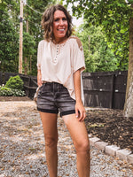 Almond Jersey Dolman with Crochet Shoulder Detail