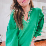Emerald Pullover with Balloon Sleeve