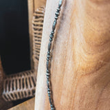 18" mix of authentic sterling silver pearls and torpedo beads on a paperclip chain closure.