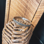 Authentic Sterling Silver bangle featuring silver balls on an oxidized background.