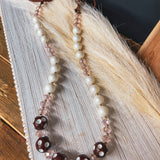 Brown + Pink Polka Dot Necklace
