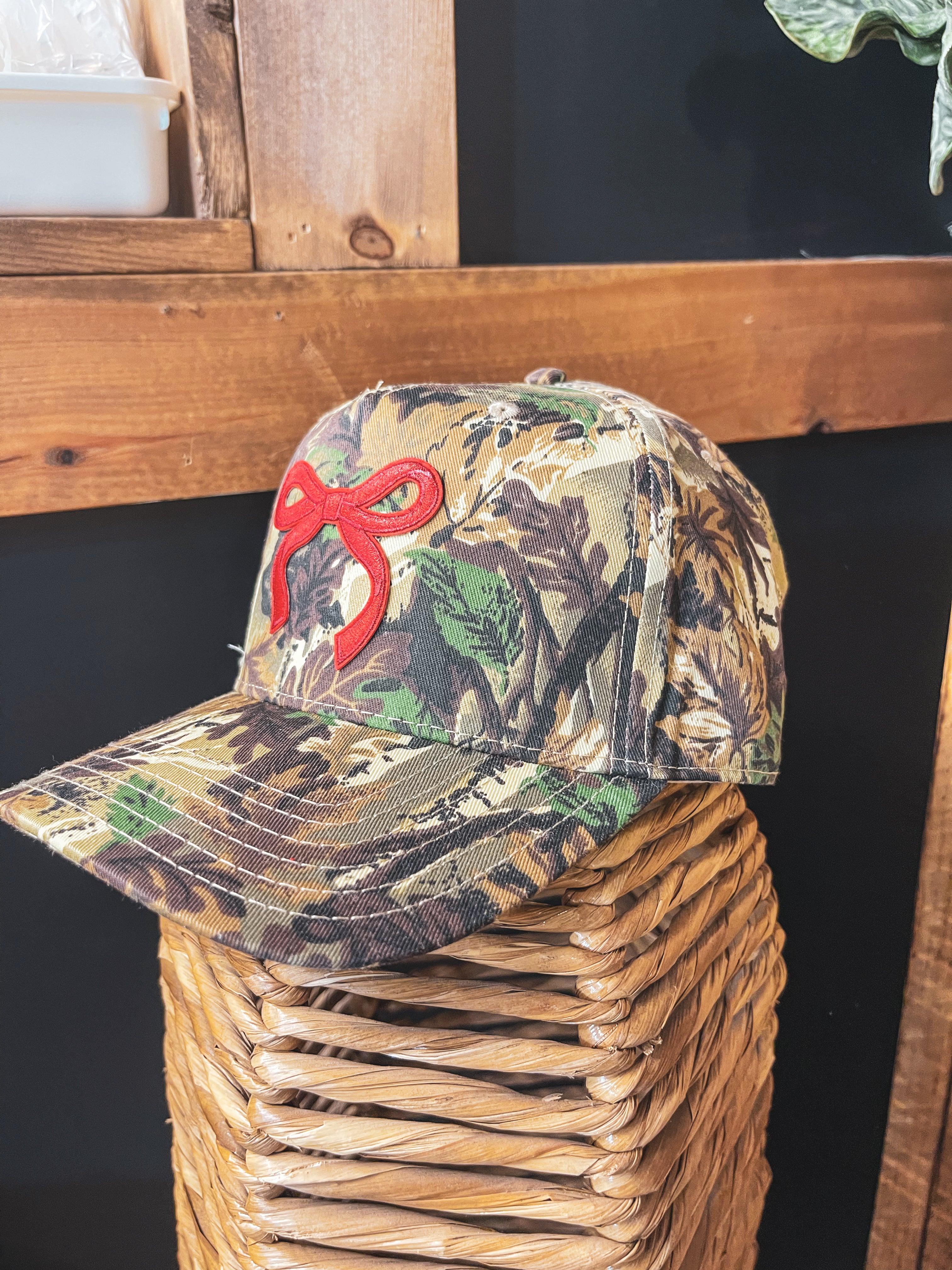 Canvas structured trucker hat with puff embroidery in various styles and coordinating bills.