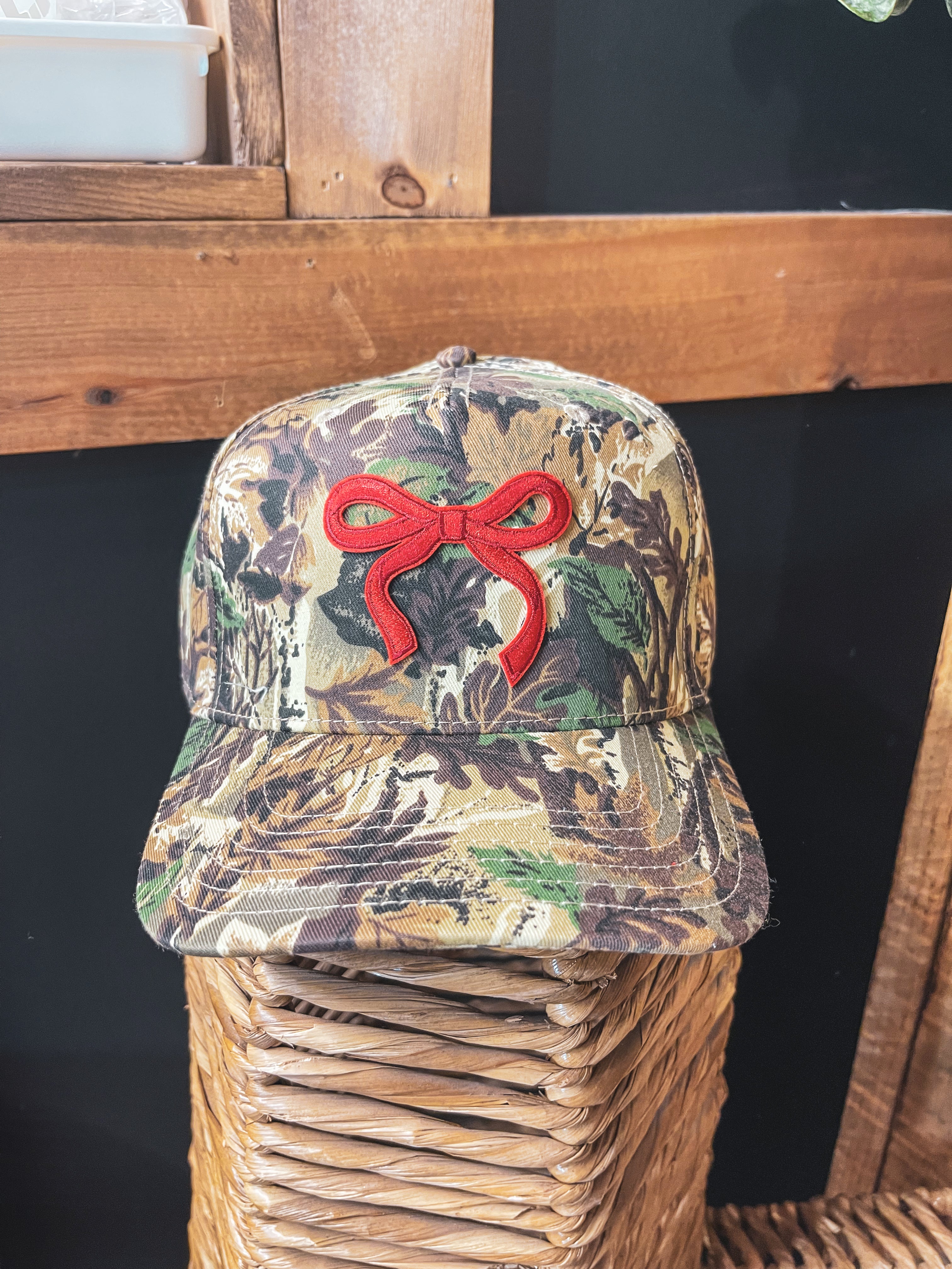 Canvas structured trucker hat with puff embroidery in various styles and coordinating bills.