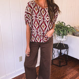 Crimson Ikat Blouse