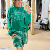 Stripe Cloudy Knit Shorts