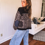 Black Paisley Jacquard Mix Shacket