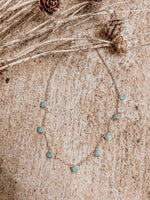 Turquoise + SS Multi Drop Necklace