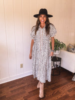Cream Whimsical Leo Midi Button Front Dress