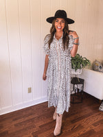 Cream Whimsical Leo Midi Button Front Dress
