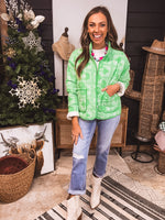 Green Bandana Print Quilted Jacket