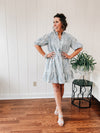 Baby Blue Damask Eyelet Dress
