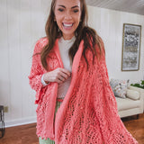Wavy Crochet Hooded Lightweight Cardigan