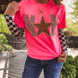 Neon Pink MOM Star Tee