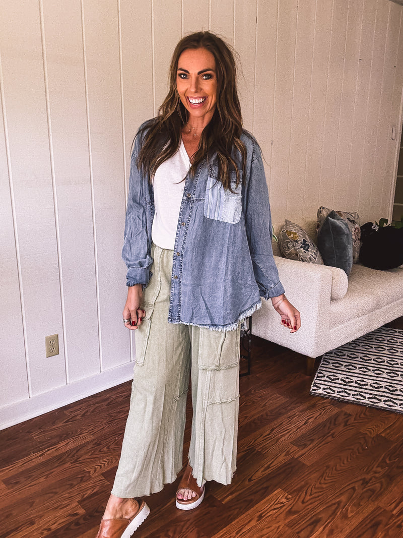 Denim Mix & Match Sunshine Chambray Patch Jacket
