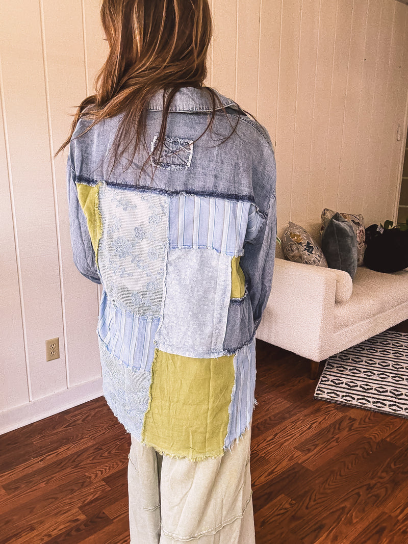 Denim Mix & Match Sunshine Chambray Patch Jacket