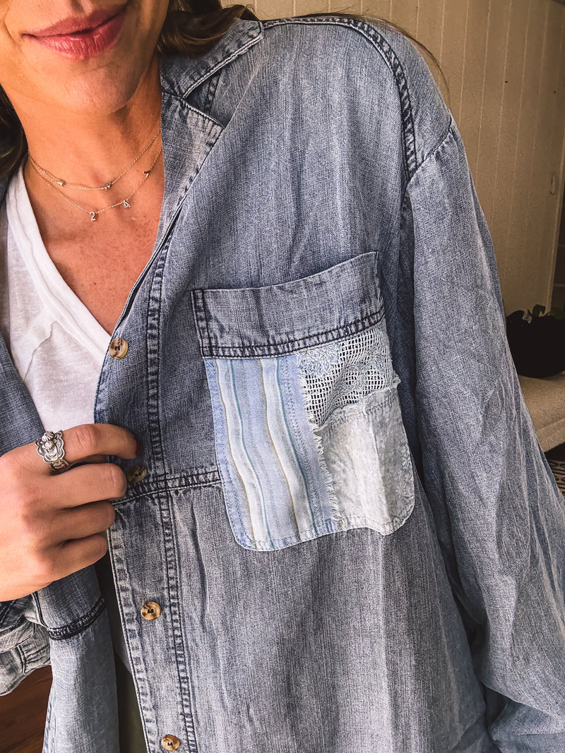 Denim Mix & Match Sunshine Chambray Patch Jacket