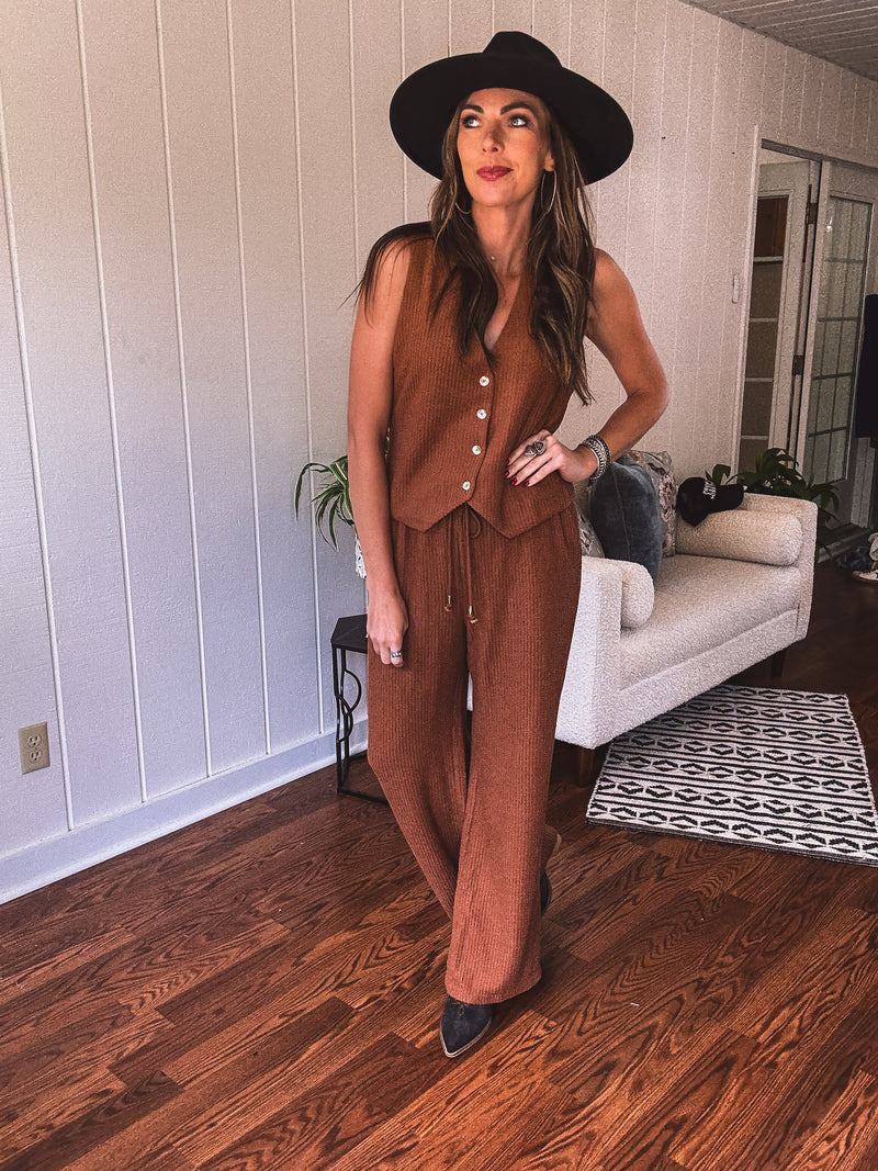 Toffee Texture Knit Vest