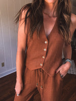 Toffee Texture Knit Vest