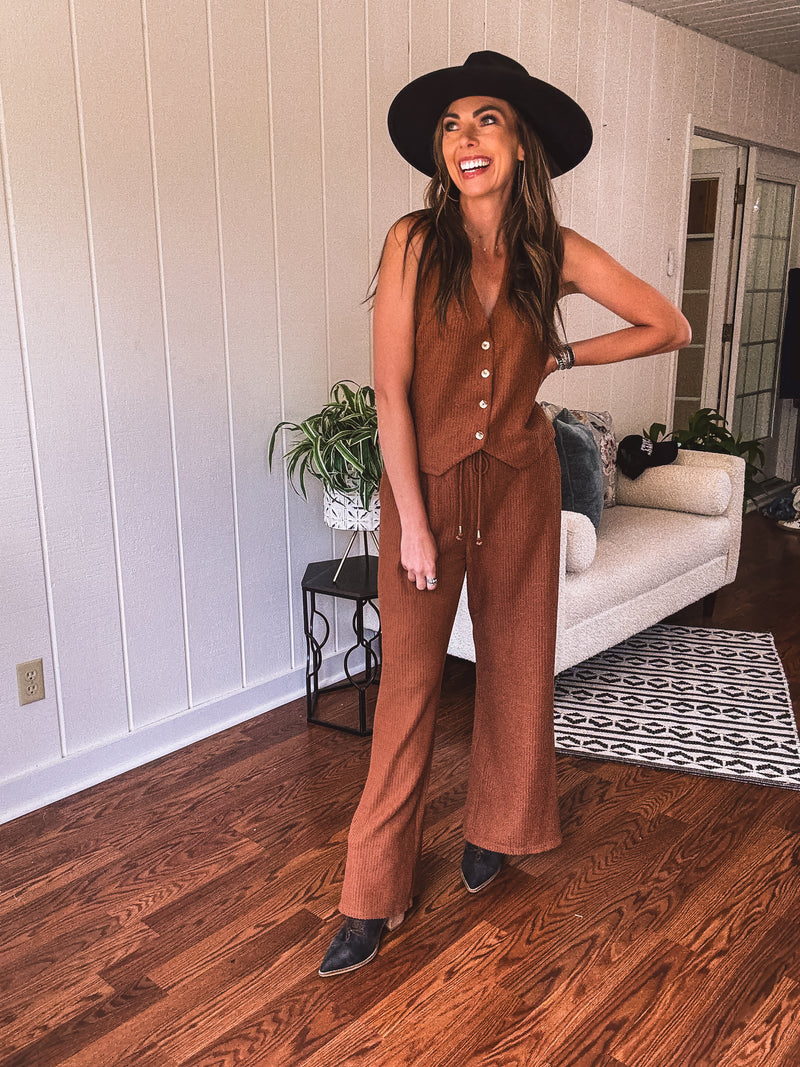 Toffee Texture Knit Vest