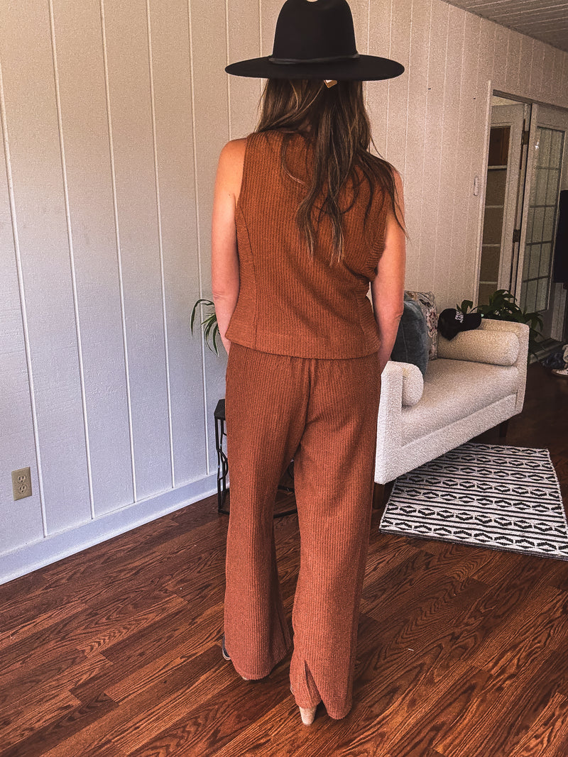 Toffee Texture Knit Vest