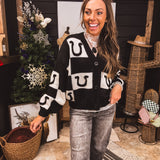 Horseshoe Check Cardi