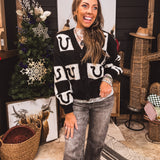 Horseshoe Check Cardi